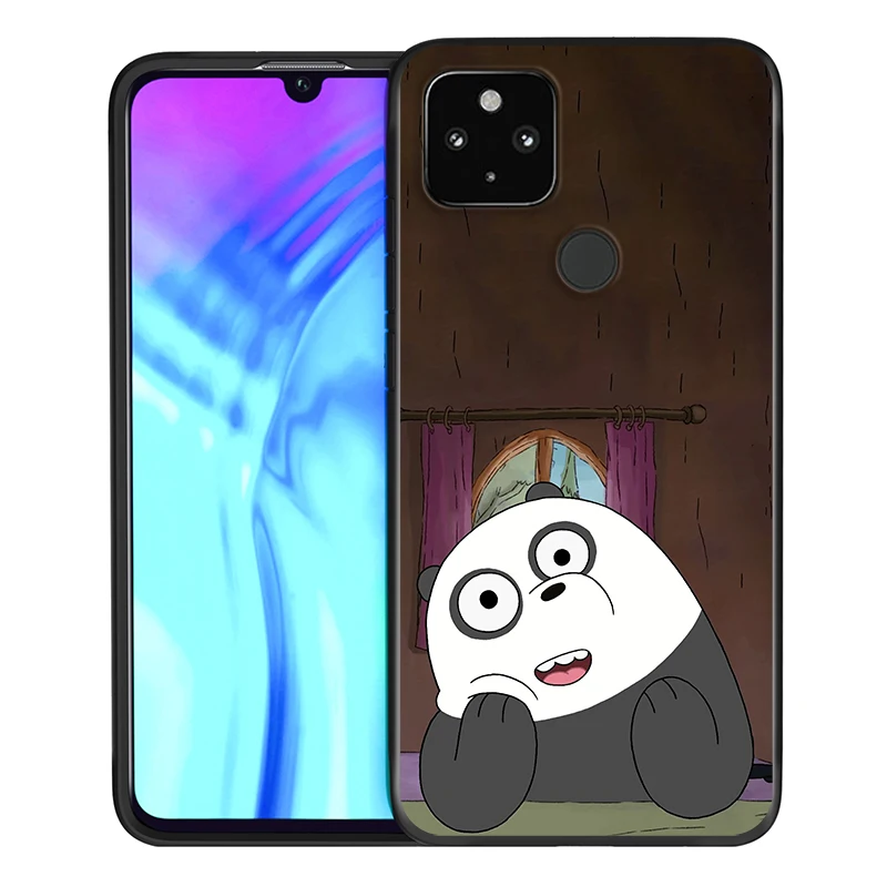 

Anime Cartoon Pander Shockproof Cover for Google Pixel 5 4 4a XL 5G Black TPU Soft Phone Case