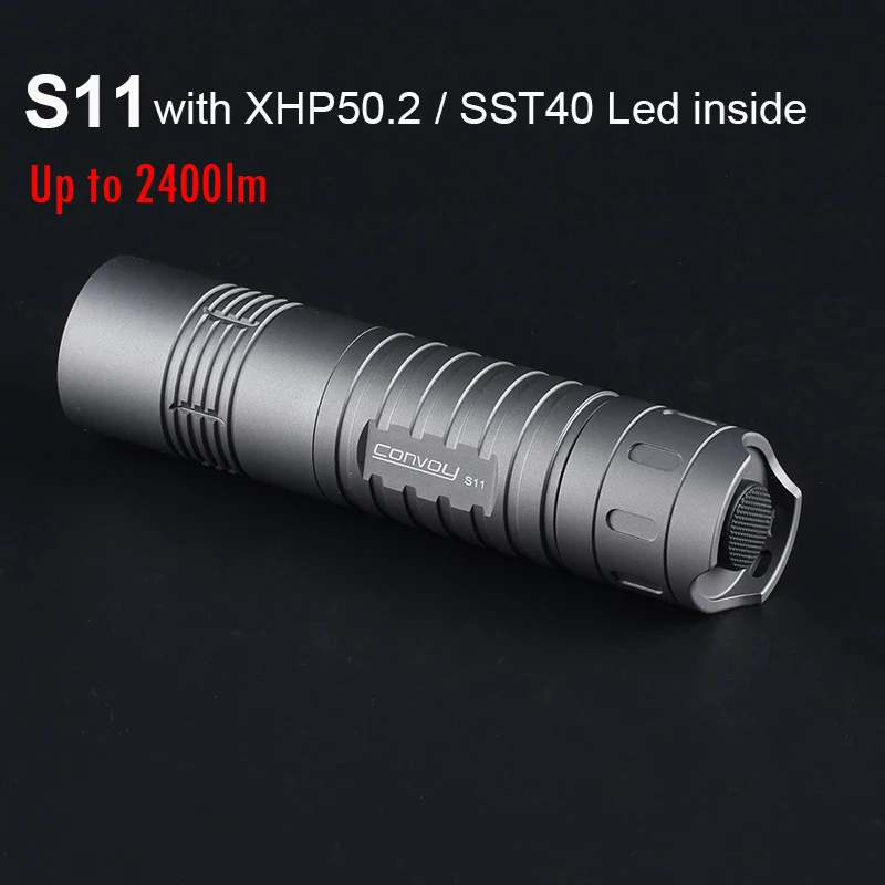 Самый мощный светодиодный фонарик Convoy S11 с XHP50.2/SST40 фонарь 26650 портативный a