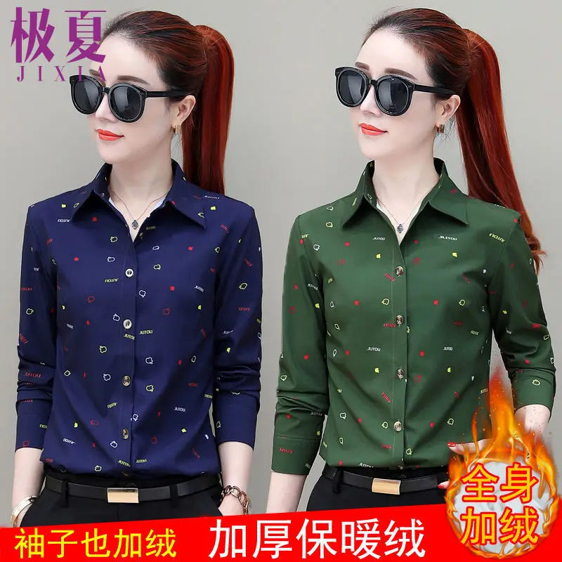 

Blouse Women Printed Chiffon Shirt Long Sleeve Autumn Winter Shirt for Women Blusas Mujer De Moda