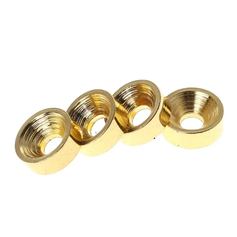 

4Pcs Guitar Bass Metal End Pin Strap Buttons locks Cushion Screws Set Black New