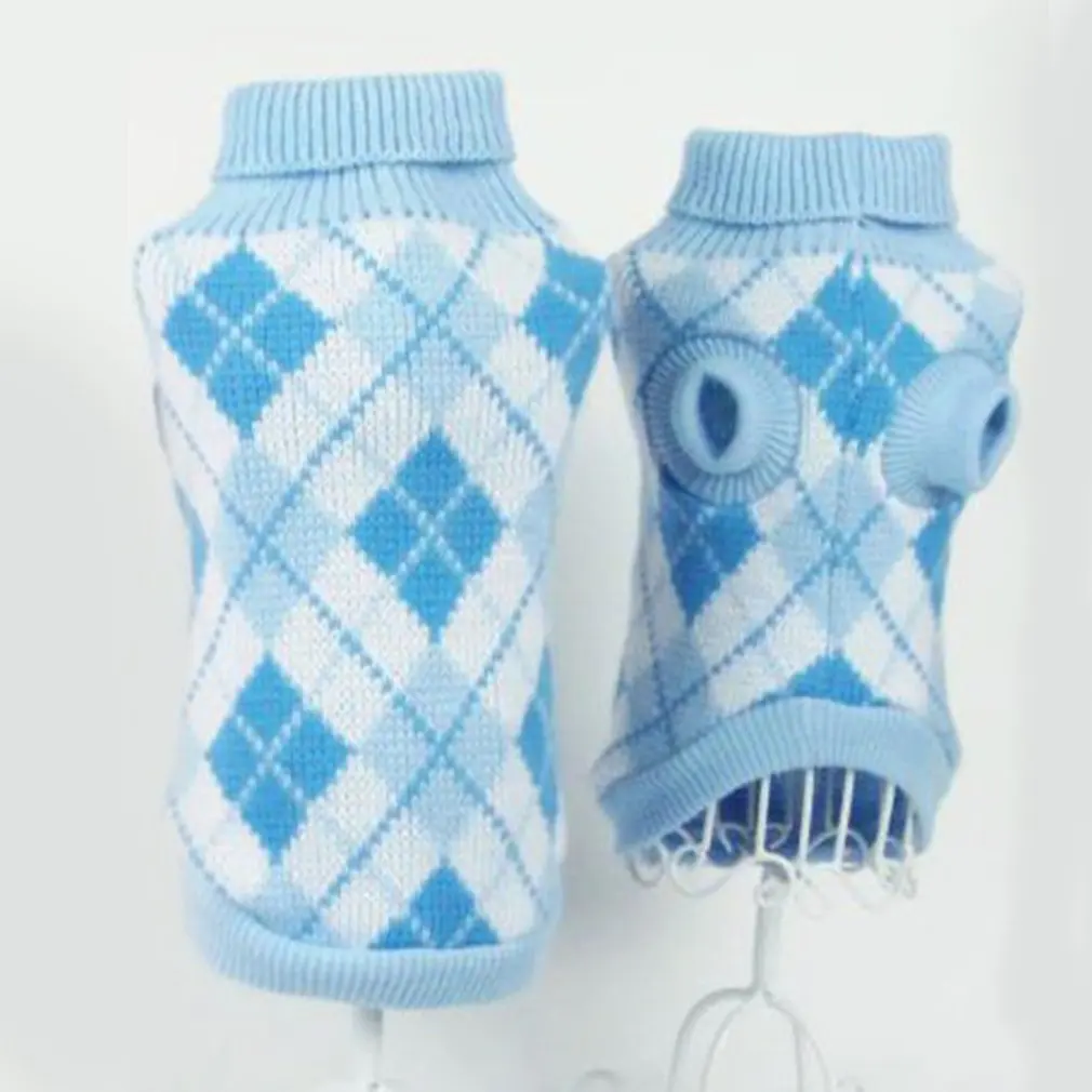 

Diamond Lattice Pet Dog Sweater Comfortable Skin-friendly Acrylic Material Keep Warm Winter Lovely Sweater