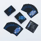 Набор водонепроницаемых черных пластиковых игральных карт из ПВХ, 54 шт.