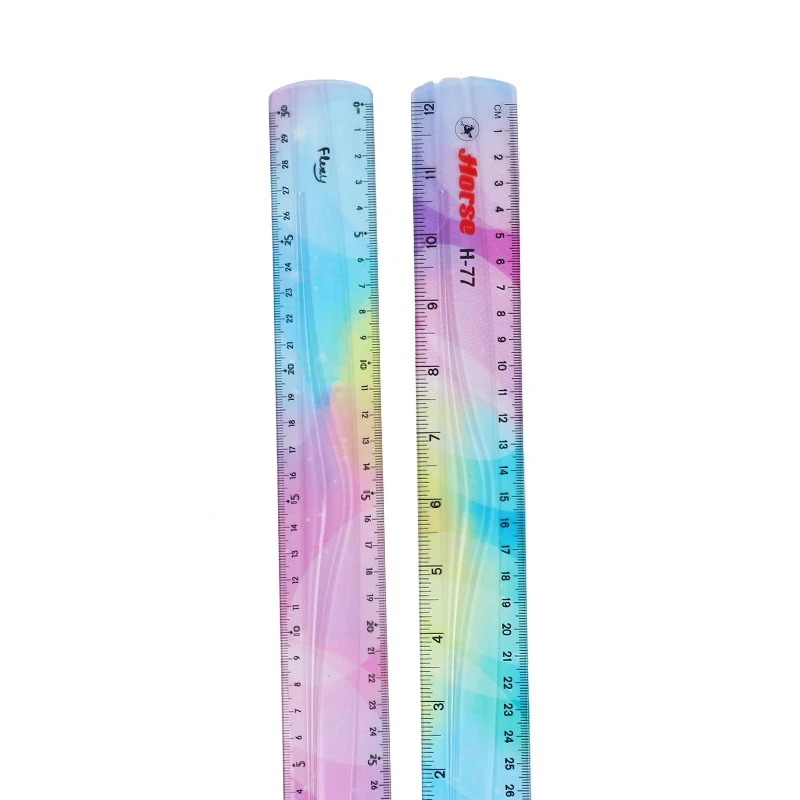 Multifunction Student Flexible Ruler, Inch and Metric, 30 cm/12 Inch, 20 cm/8 Inch, 15 cm/6 Inch, Transparent Colors images - 6
