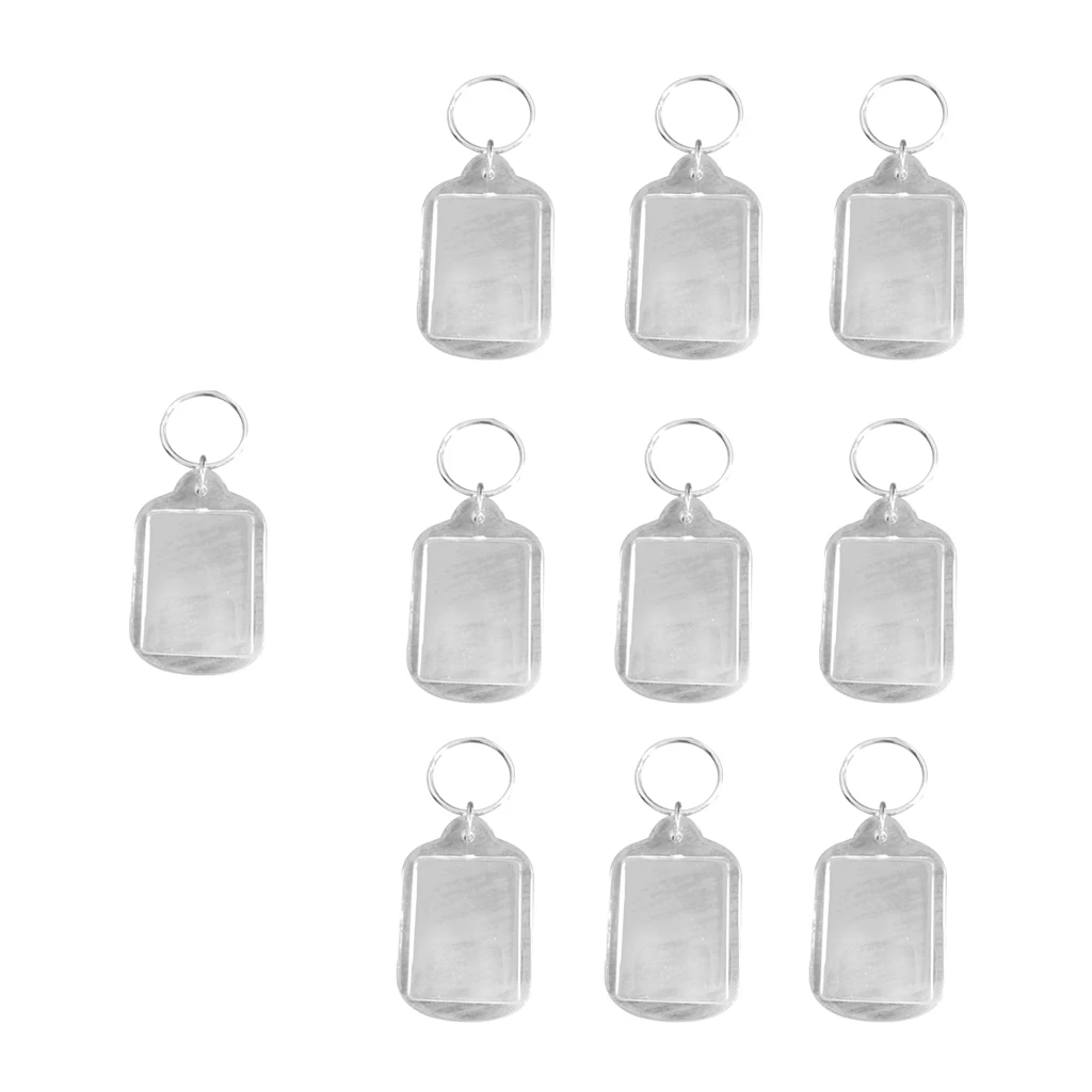 10 шт. прозрачная пустая вставка для фотографий акриловая рамка брелок
