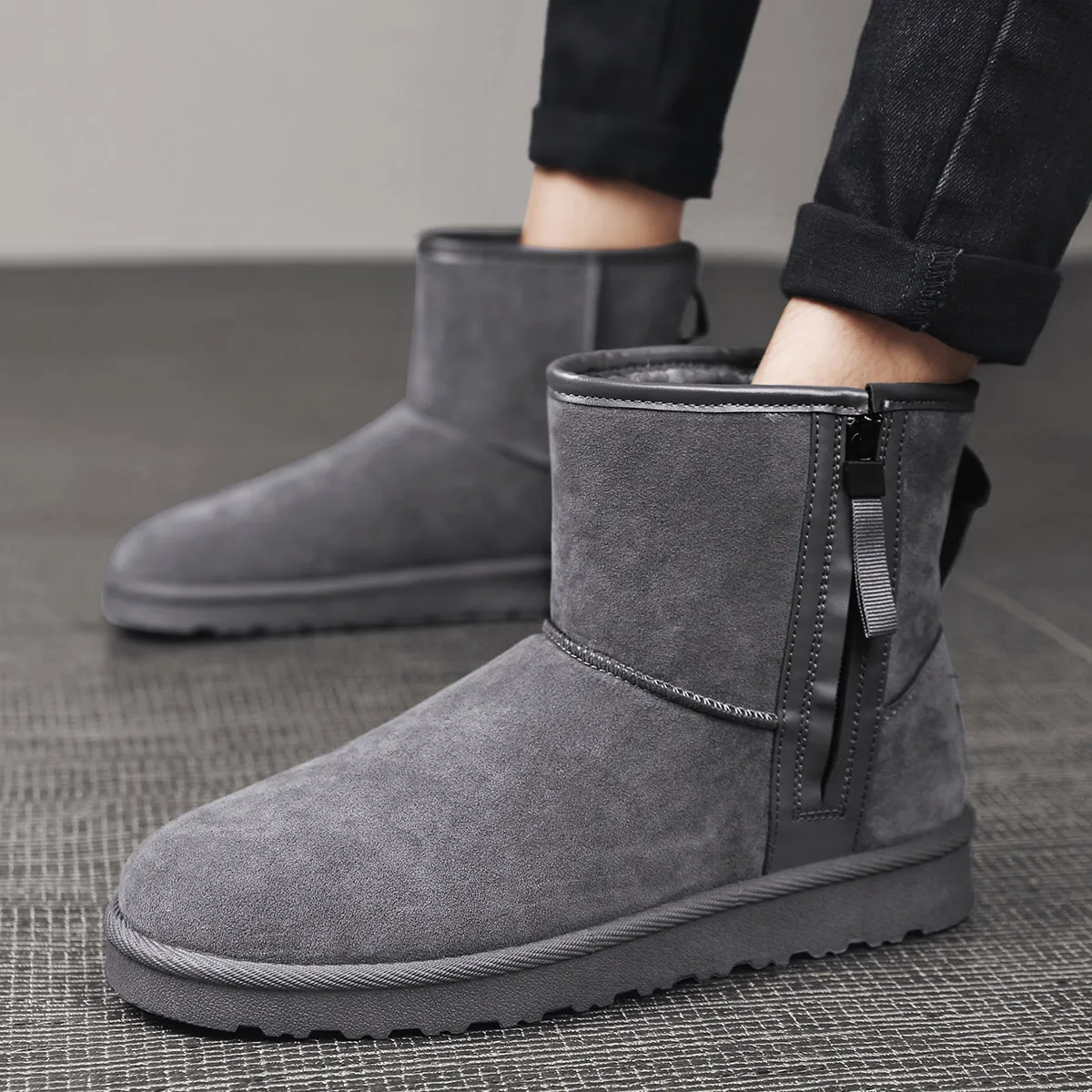 

Winter Nieuwe Heren Snowboots Gevoerde Pluche Warme Laarzen Mannen Met Rits Botas De Hombre Maat boots men zapatos de hombre