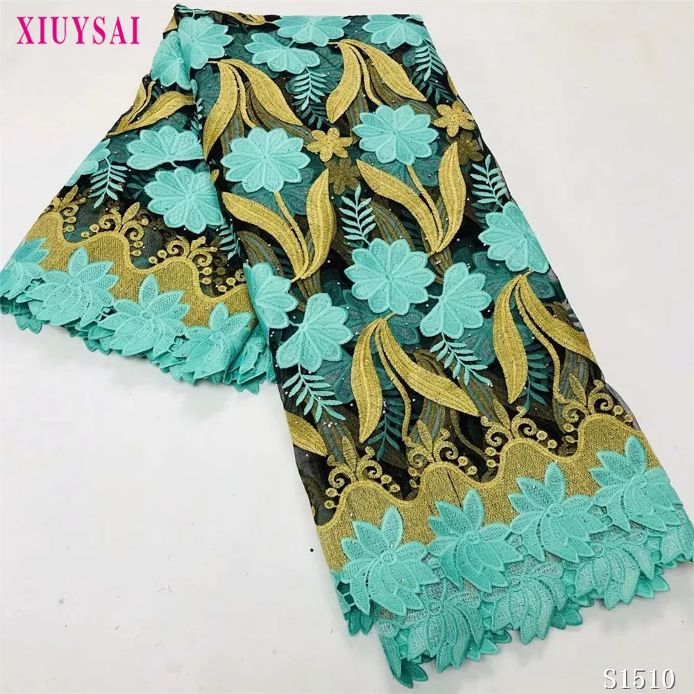

African Lace Fabric 2021 Embroidered Nigerian Laces Fabric High Quality French Tulle Lace Fabric For Women 5Yards SL1510