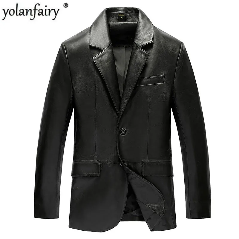 Мужской блейзер из натуральной овечьей кожи Размеры 19 829|Мужские кожаные куртки| |