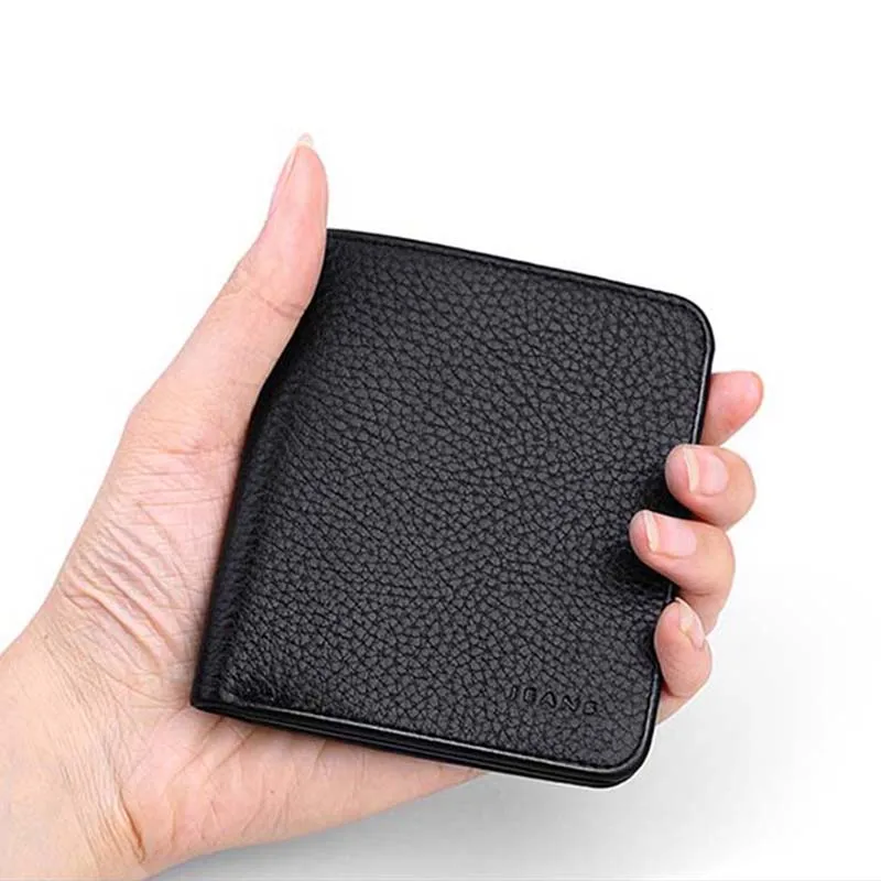 High-end brand leather mini wallet short men's fashion business ultra-thin multi-seat multi-function large-capacity card holder