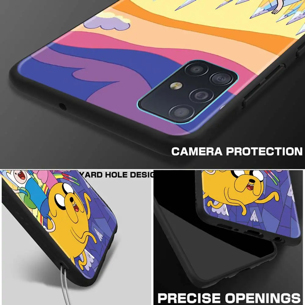 

Adventure Time Phone Case For Samsung Galaxy A51 A71 5G A21s A11 A31 A41 A91 A72 A12 A02s Matte Bumper Shell TPU Fundas Black