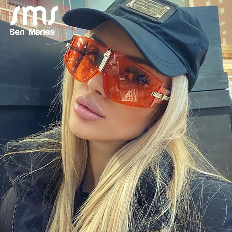 Солнцезащитные очки унисекс винтажные в крупной оправе с прозрачными линзами UV400