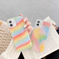 colorful rainbow soft phone case for iphone 12 11 pro max 7 8 plus x xr xs max se2020 graffiti shiny epoxy shockproof back cover