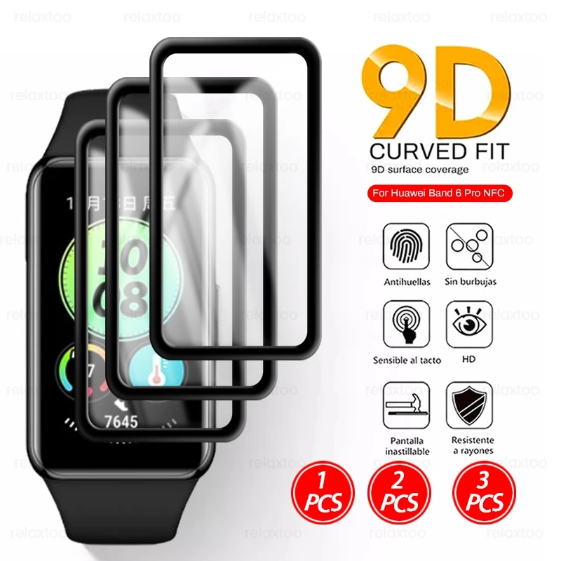 

1-3 шт. 9D мягкое защитное стекло с закругленными краями для Huawei Band6 Hauwei Honor Band 6 Smartband HD защитная пленка для экрана Аксессуары