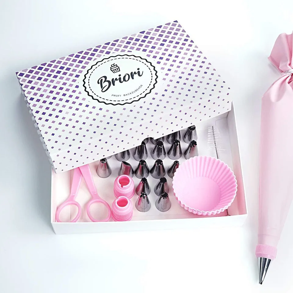 

60Pcs Cake Decoration Tools with Storage Box Icing Tips Cake Cups Pastry Piping Bag Supplies Kit Nozzles Baking