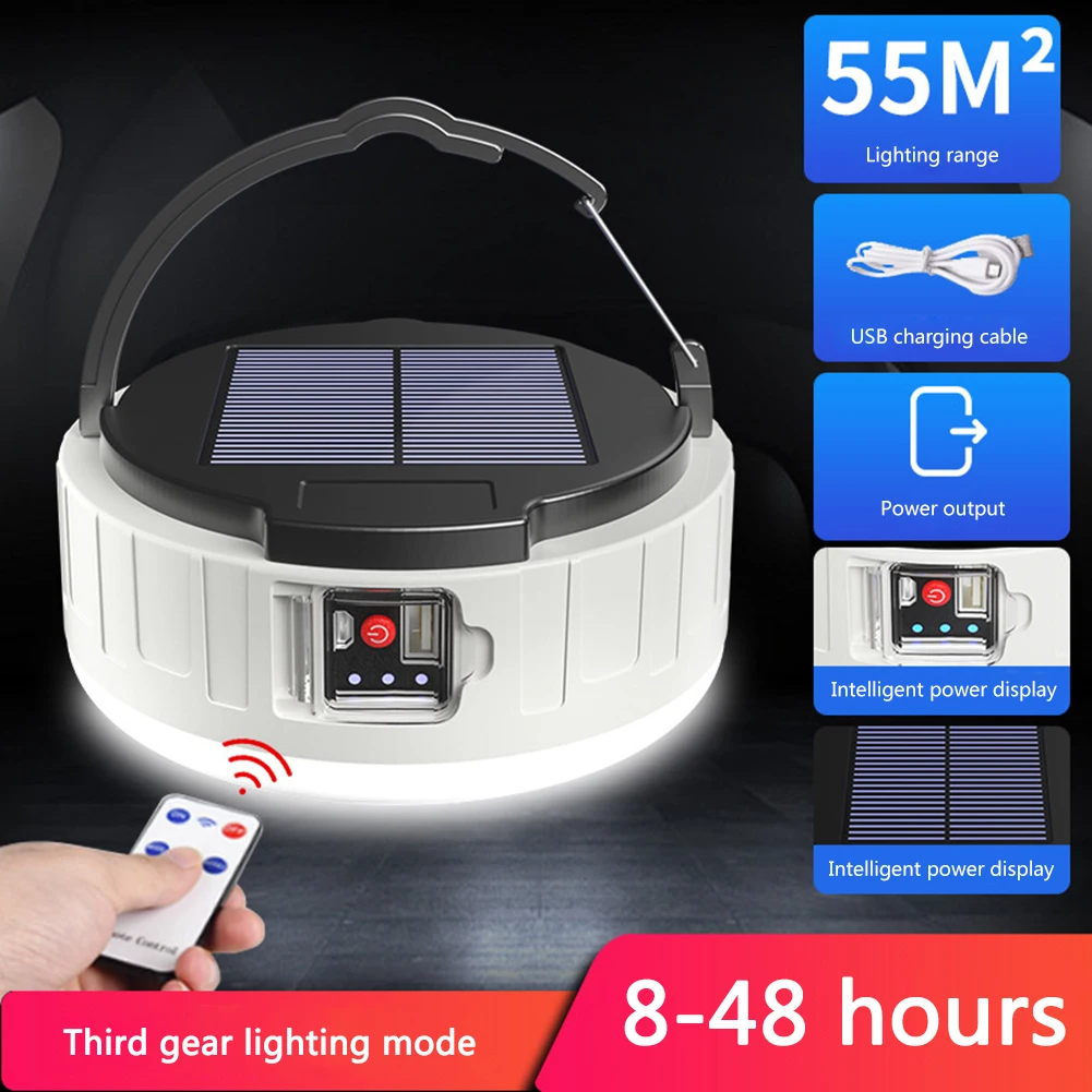 

Solar Stall Light Charging Bulb Home LED Light Mobile Bulb Night Market Light 100W Large Capacity Lasting Battery 8-48 Hour