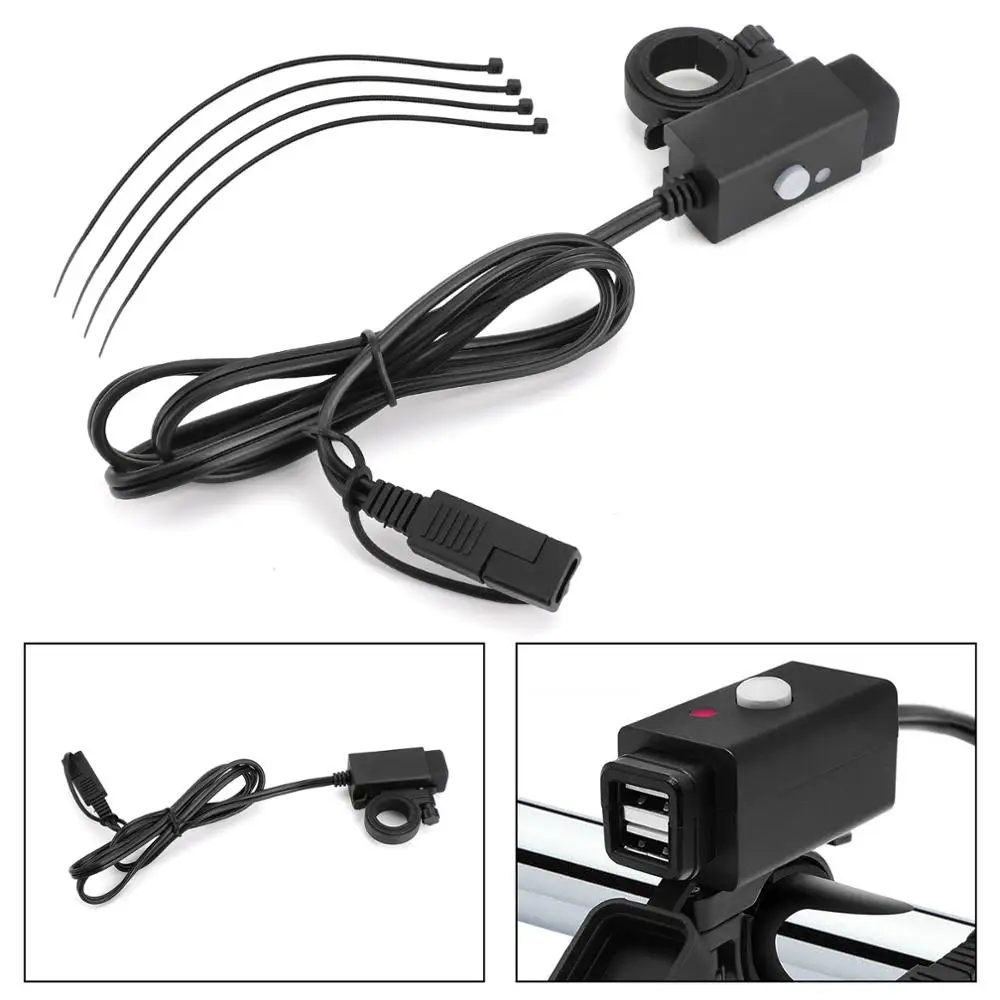 Areyourshop Универсальный SAE двойной USB Порты и разъёмы Зарядное устройство адаптер