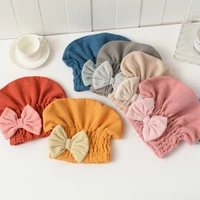 quick drying hair cap dry hair towel super absorbent coral velvet bath accessories portable shower caps head cap for ladies