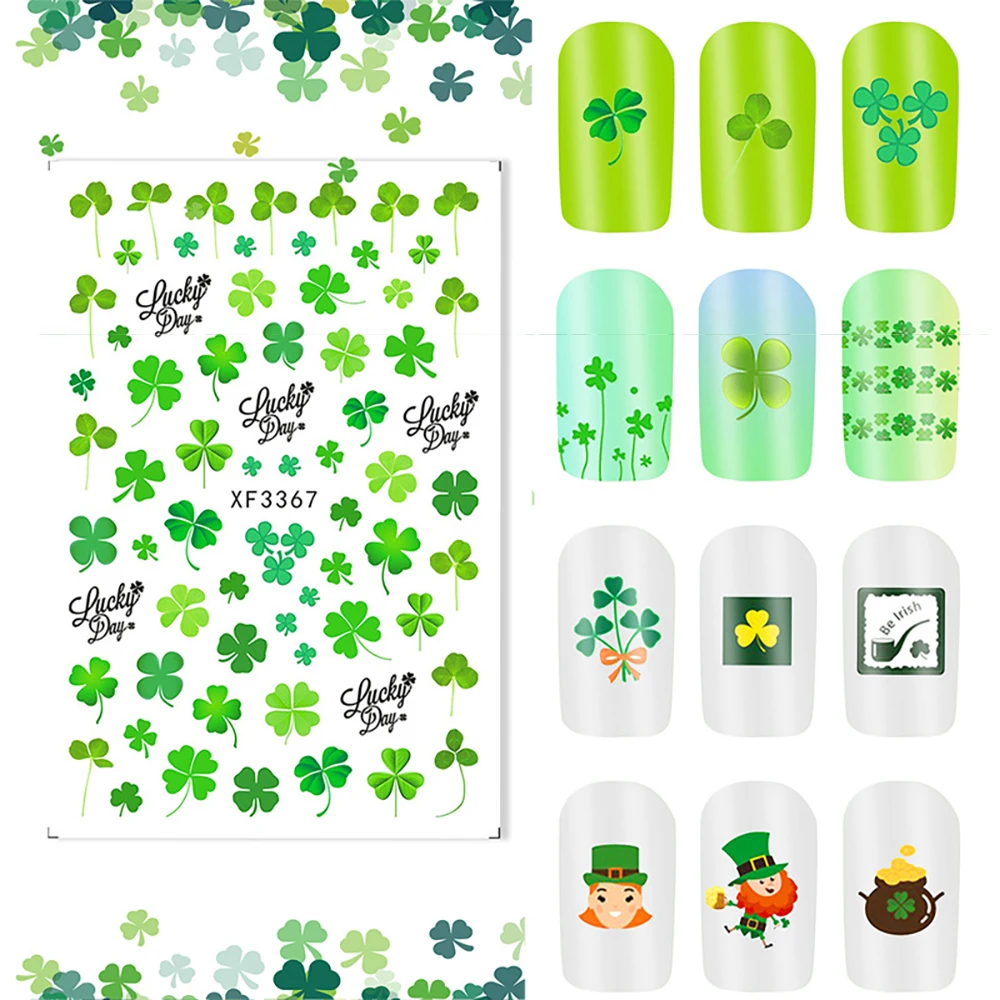 10 шт./компл. повезло четыре листа Клевер &quotсделай сам&quot украшение для ногтей