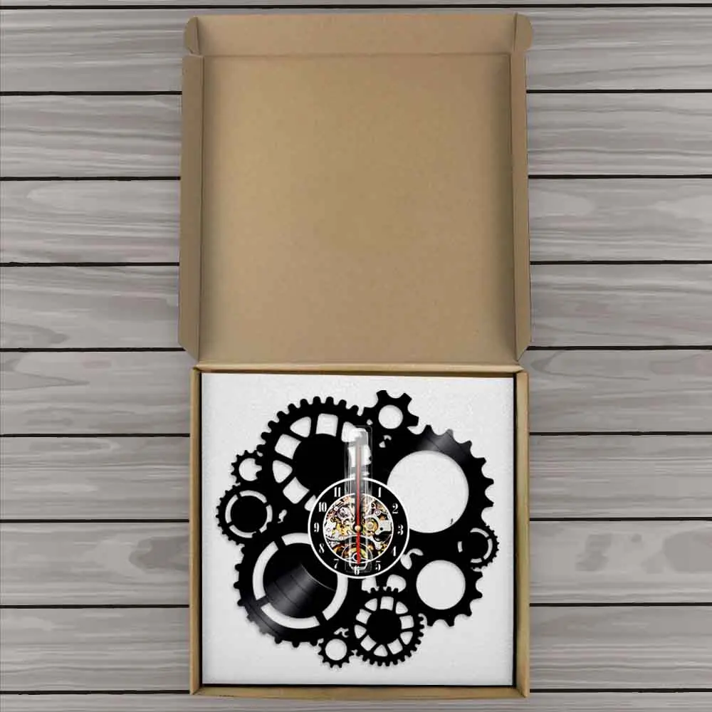 Уникальные декоративные настенные часы в стиле стимпанк винтажные с виниловой