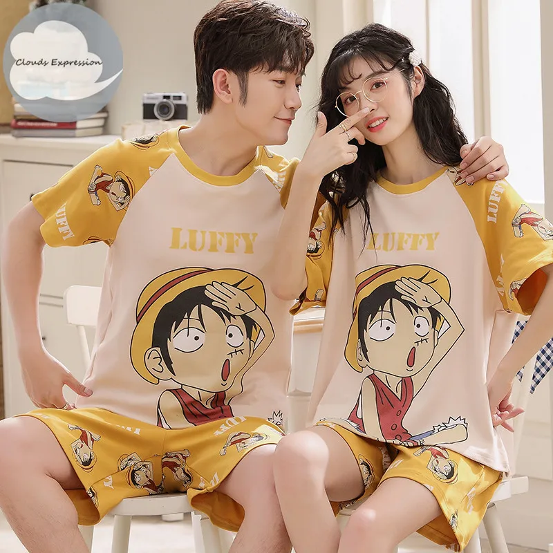 Новые летние пижамы Хлопковые женские пижамные комплекты с героями мультфильмов
