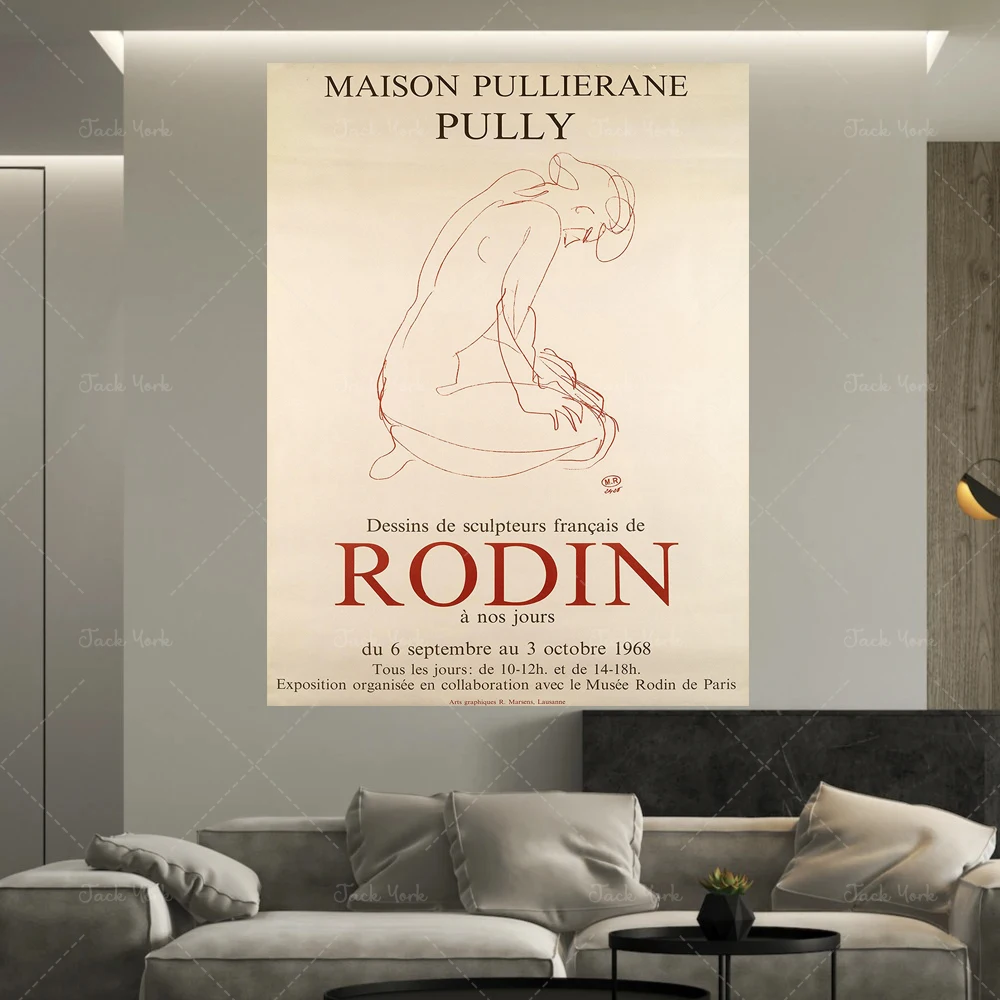 Винтажный выставочный плакат RODIN современное настенное искусство фотография