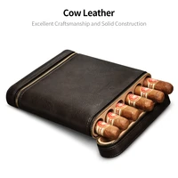 cigarloong new design cigar travel case mini humidor holds 6 cigars made by pu leather and cedar wood cp 1020