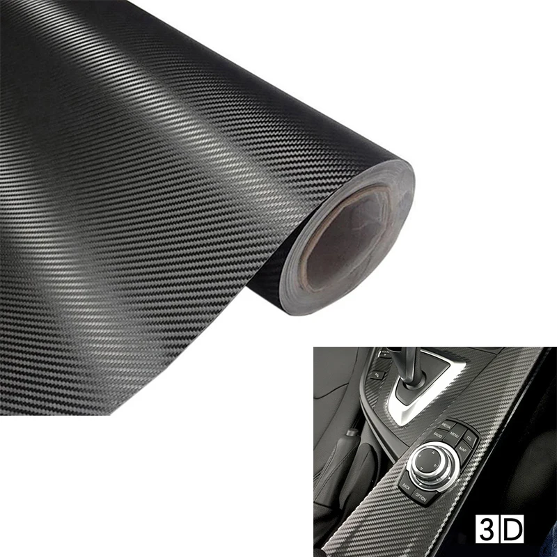 

Car Vinyl Foil Films Wrap Roll 3D Matt Black Carbon Fiber Sticker Decals Styling Accessories Cars Stickers