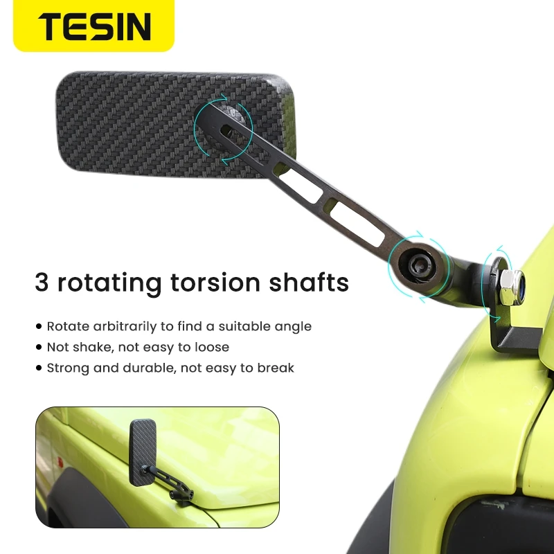 Зеркало заднего хода TESIN накладка на капот автомобиля для Suzuki Jimny JB74 2019 + черное