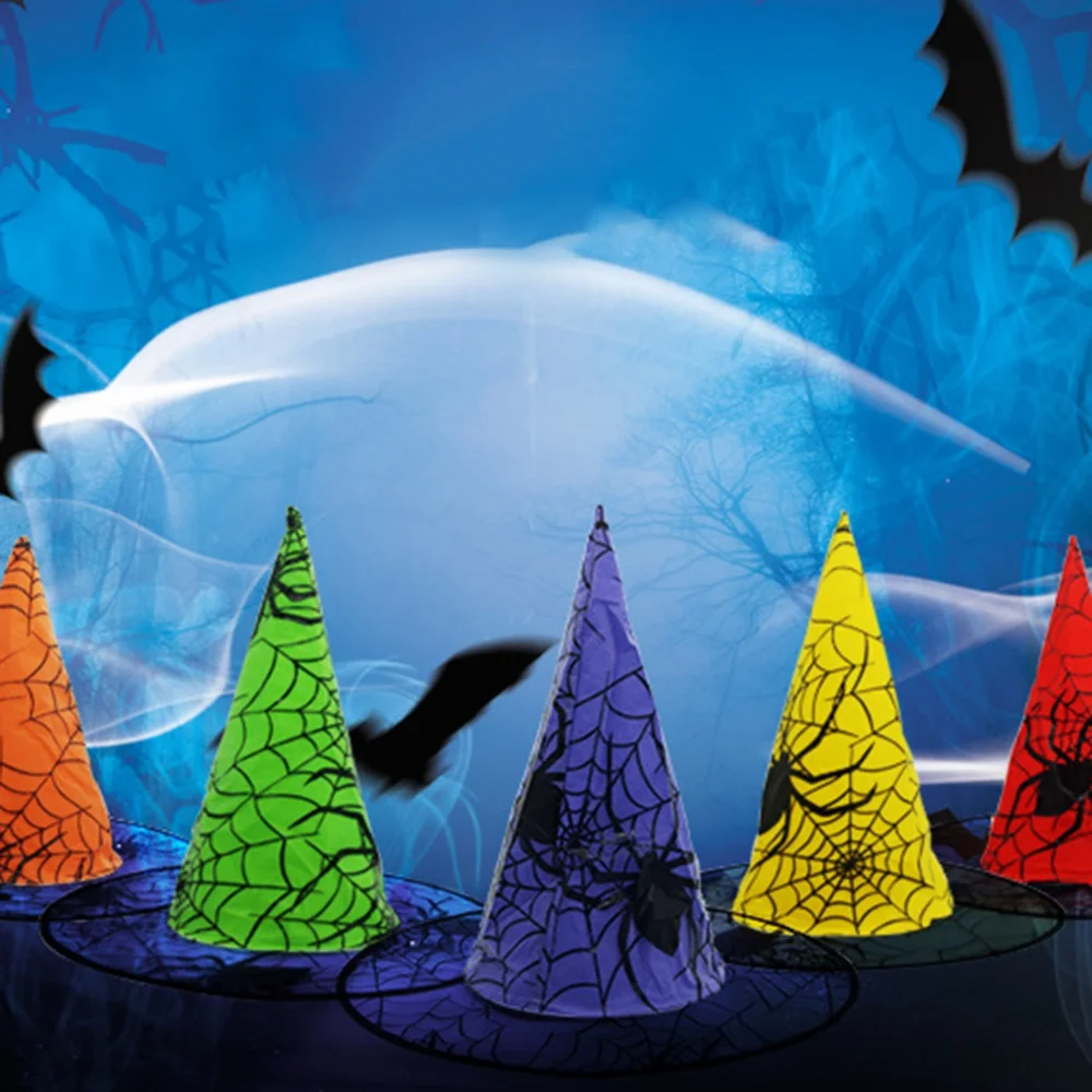 Блестящая шляпа ведьмы на Хэллоуин для взрослых женщин мужчин подростков плохие