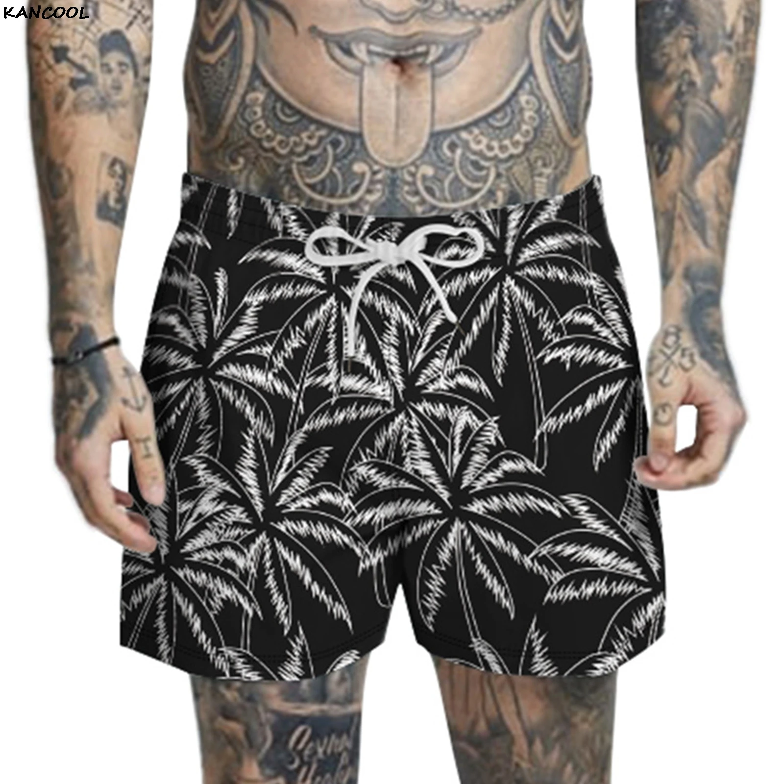 

KANCOOL Fast-drying Men's Shorts Swimming Beach Shorts Flower Surfboard Shorts Sweatpants Gym Fitness Quick Dry Beach Shorts
