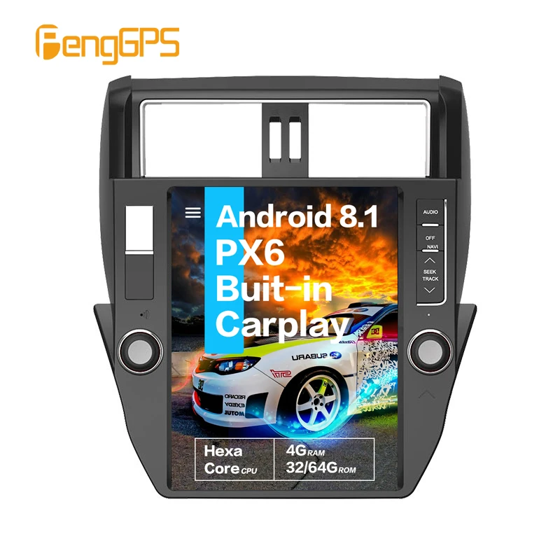 Tesla стиль Android 8,1 Автомагнитола gps навигация для TOYOTA Land Cruiser Prado 150 2010-2013 автомобильный стерео головное устройство мультимедийный блок