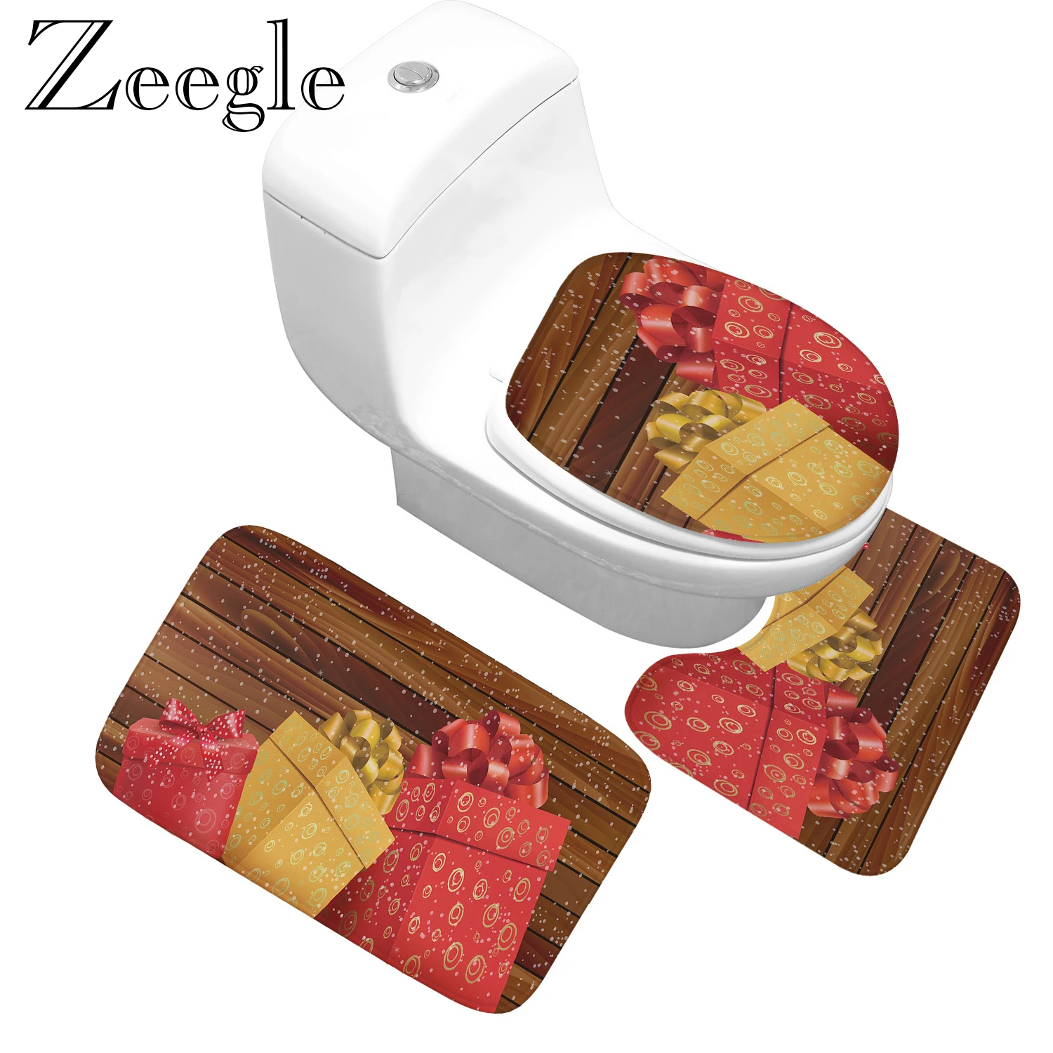 Набор фланелевых ковриков для ванной Zeegle 3 шт./компл. нескользящий коврик душа