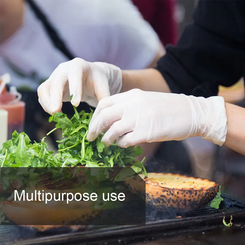 100 шт одноразовые латексные перчатки универсальные кухонные/для мытья