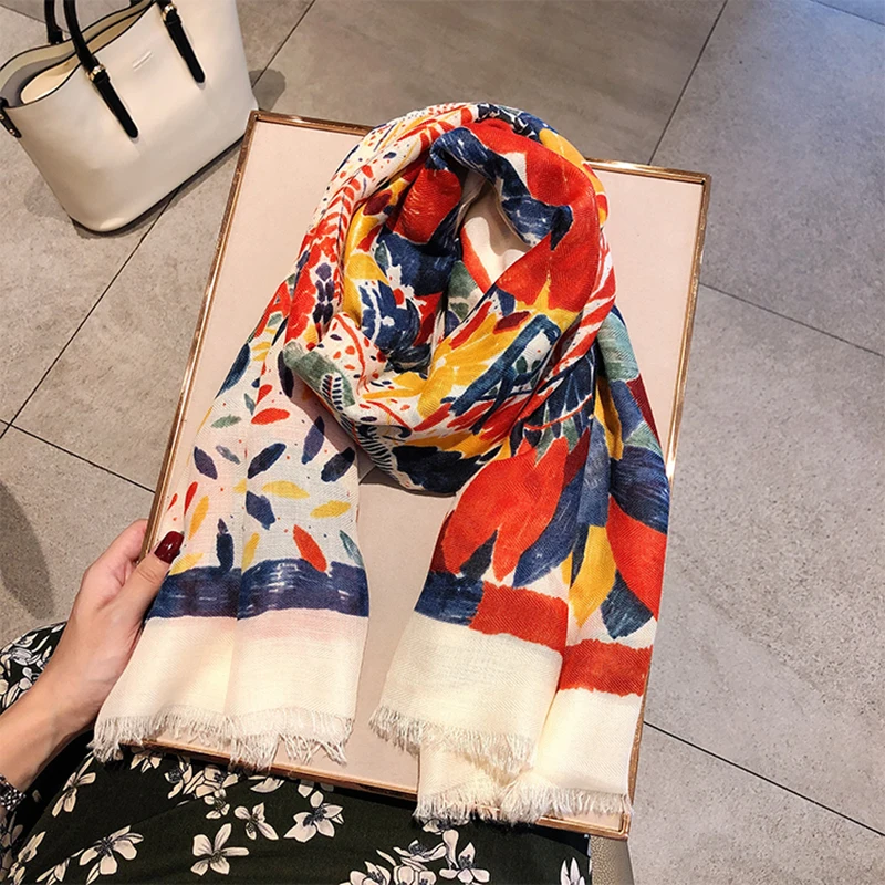 

2020 Brand Autumn winter women beach quality shawl cotton scarf lady fashion scarves bandana pashmina wrap hijab muffler