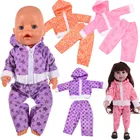 2 шт.компл. кукольная одежда с принтом пятиконечной звезды куртка с капюшоном для 18-дюймовой американской куклы 43 см аксессуары для одежды новорожденных