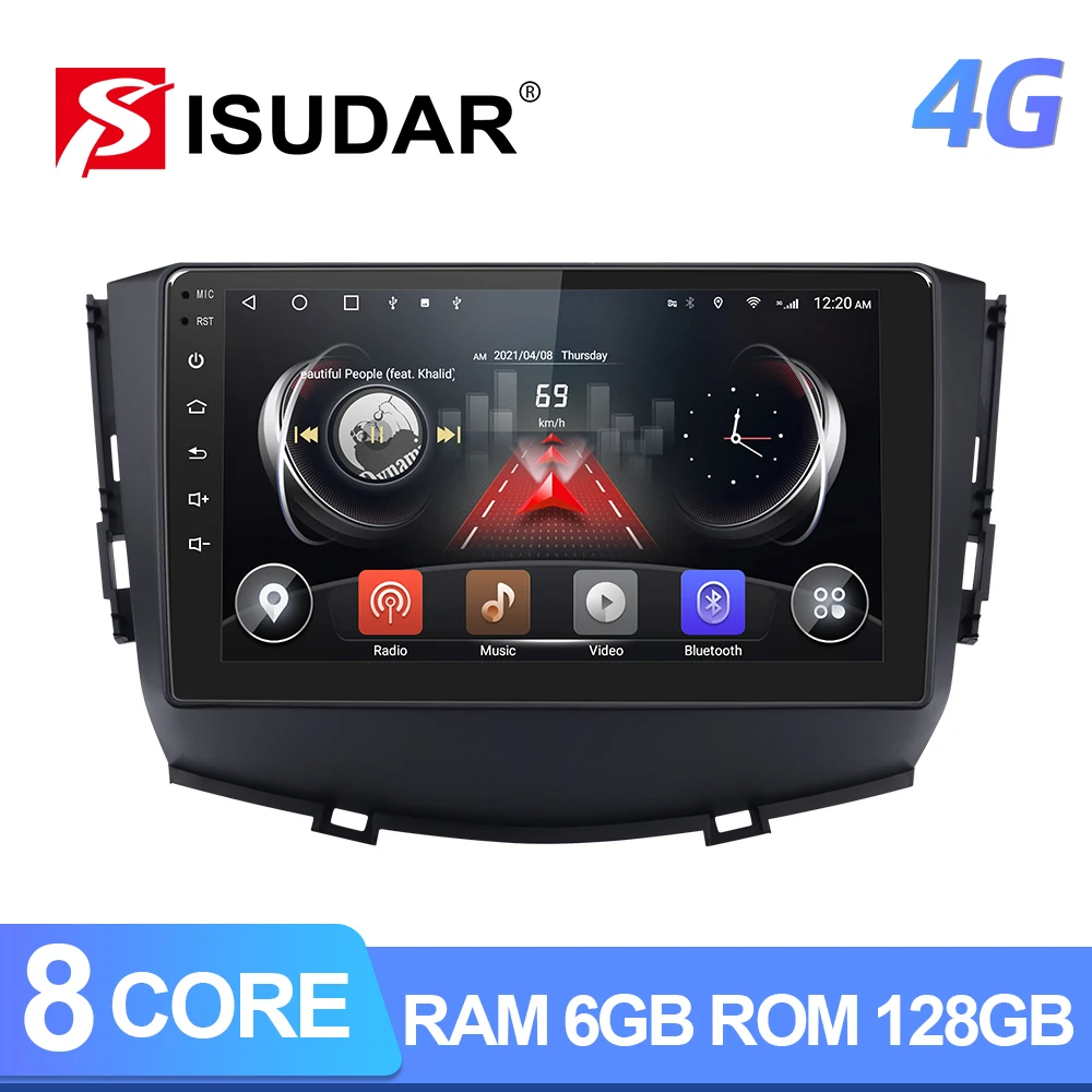 Автомобильный радиоприемник ISUDAR T72 QLED Android 10 для Lifan/X60 GPS мультимедийный плеер CANBUS