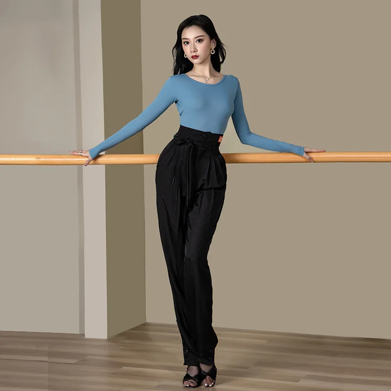 

Осень 2021, брюки для латиноамериканских танцев для женщин, танцевальные костюмы, одежда для Бальных тренировок, дизайнерская одежда, танцева...