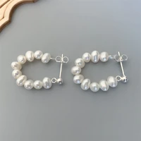 2021 korea pretty pearl earrings natural freshwater pearl 925 sterling silver drop earrings for women jewelry fashion gift