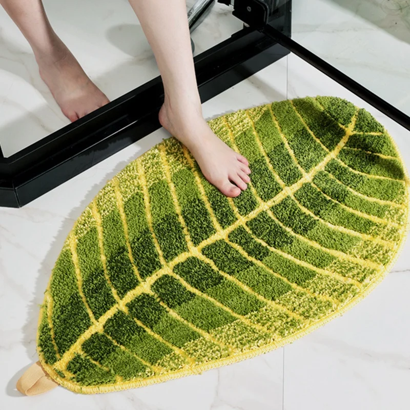 Нескользящие кухонные коврики и красивые в форме листьев для кухни пола ванной