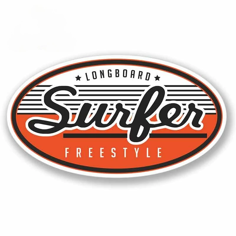 

Funny Car Stickers Longboard Freestyle Surfer Windshield Bumper Surfboard Fine RV Decal Wrap13cm X 7.3cm