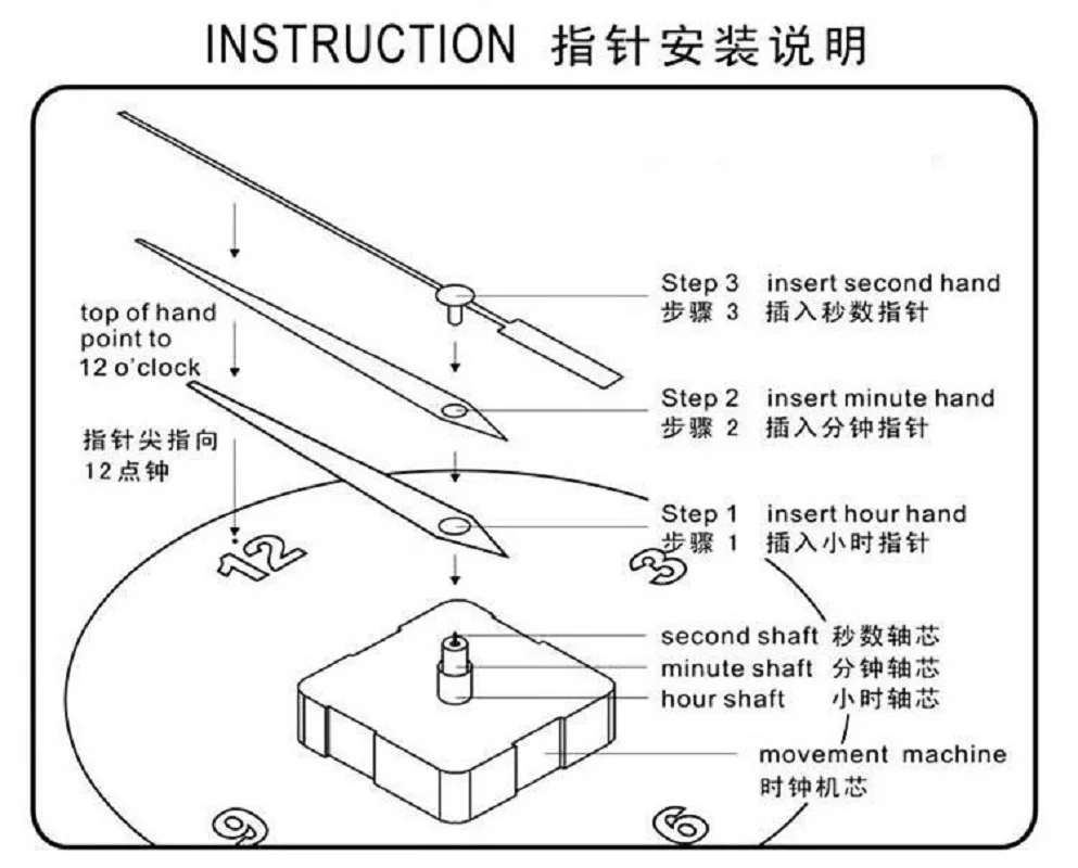 Часы настенные кварцевые с крючком 1 комплект | Дом и сад