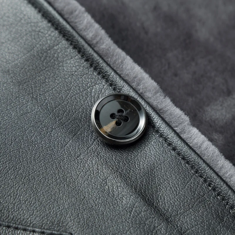 Мужское зимнее пальто из натуральной овечьей кожи роскошная свободная