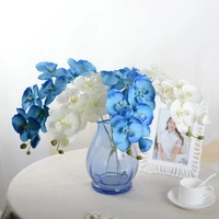 1pcs artificial silk blue butterfly orchid flowers moth fake flower for wedding party home festival decoration