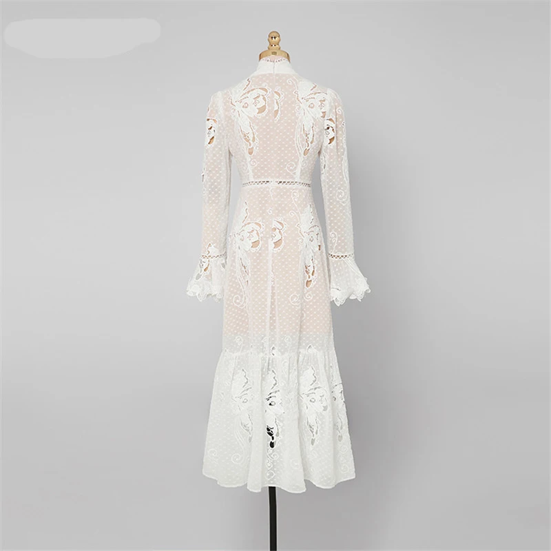 Женское модельное платье элегантное вечернее до середины икры с расклешенными