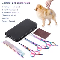 7 inch professional pet grooming scissors set cat dog hairdressing scissors hair cutting grooming scissors dazzle colour