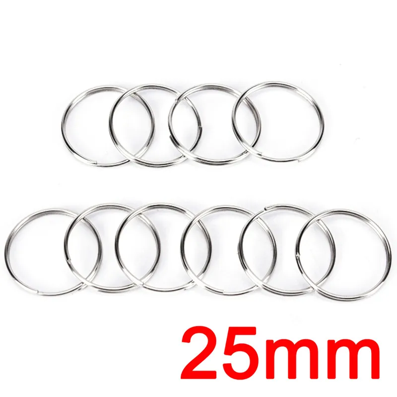 10 шт. серебряный брелок кей цепи круглый Разделение с Никель компас для ключей