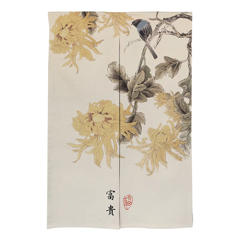 

Chinese-Style Folk Door Curtain Kitchen Partition Curtain Bedroom Curtain Half Curtain Feng Shui Curtain