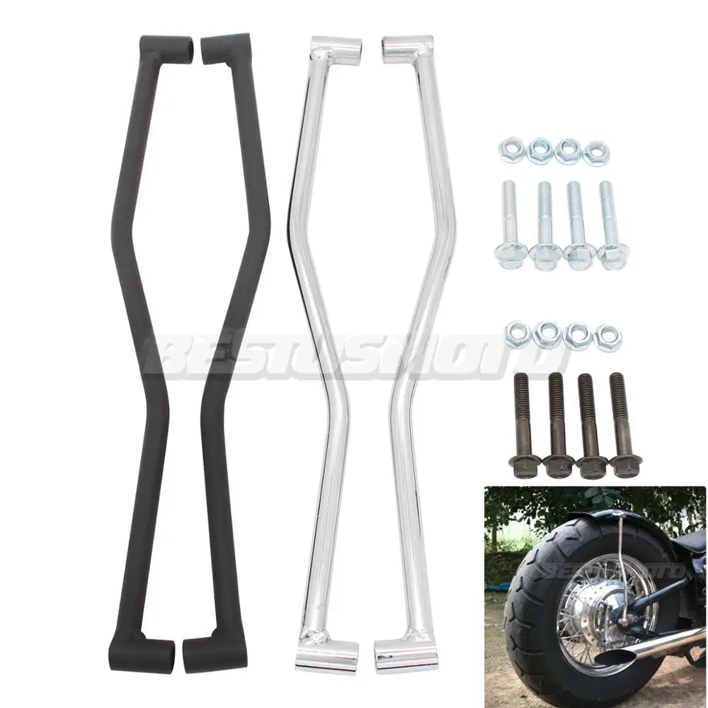 

Motorcycle Black Chrome Rear Fender Rail Support Bracket Mount Holder For Harley Honda Yamaha Kawasaki Cruiser Cafe Bobber XL