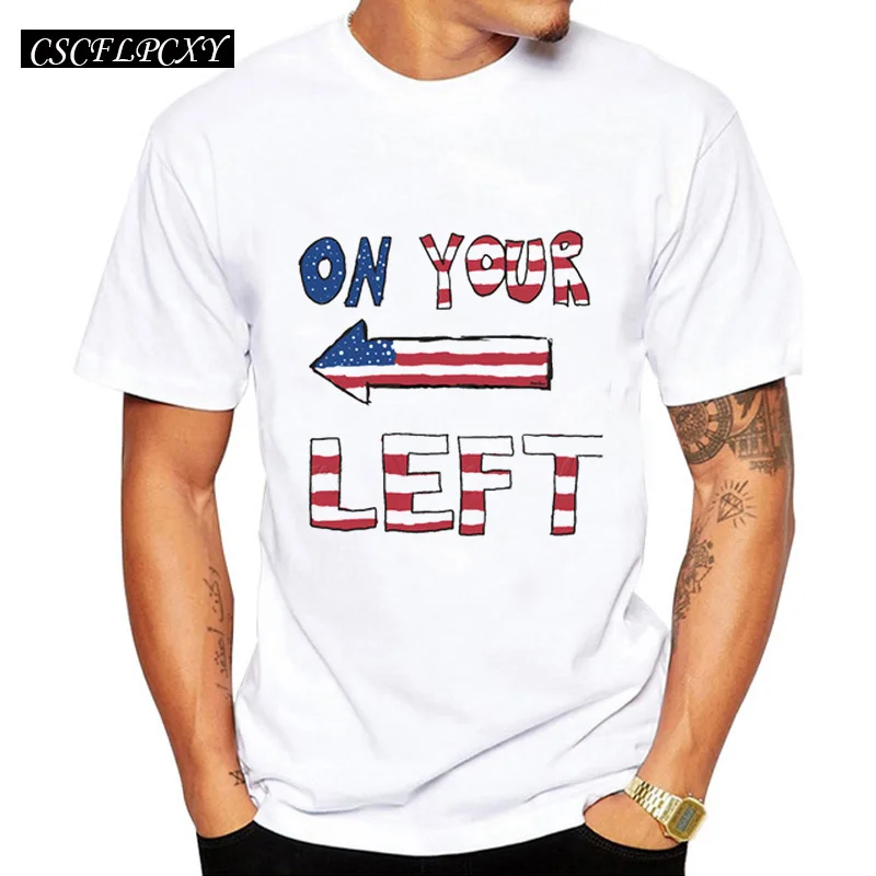 Мстители команда Роджерс дизайн Мужская креативная футболка на левой буквой