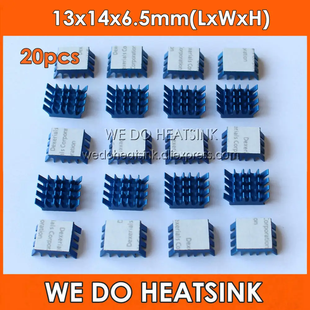 20 шт. алюминиевые радиаторы с двусторонней лентой 13x14x6 5 мм|heat sink|heat cooleraluminium sink |