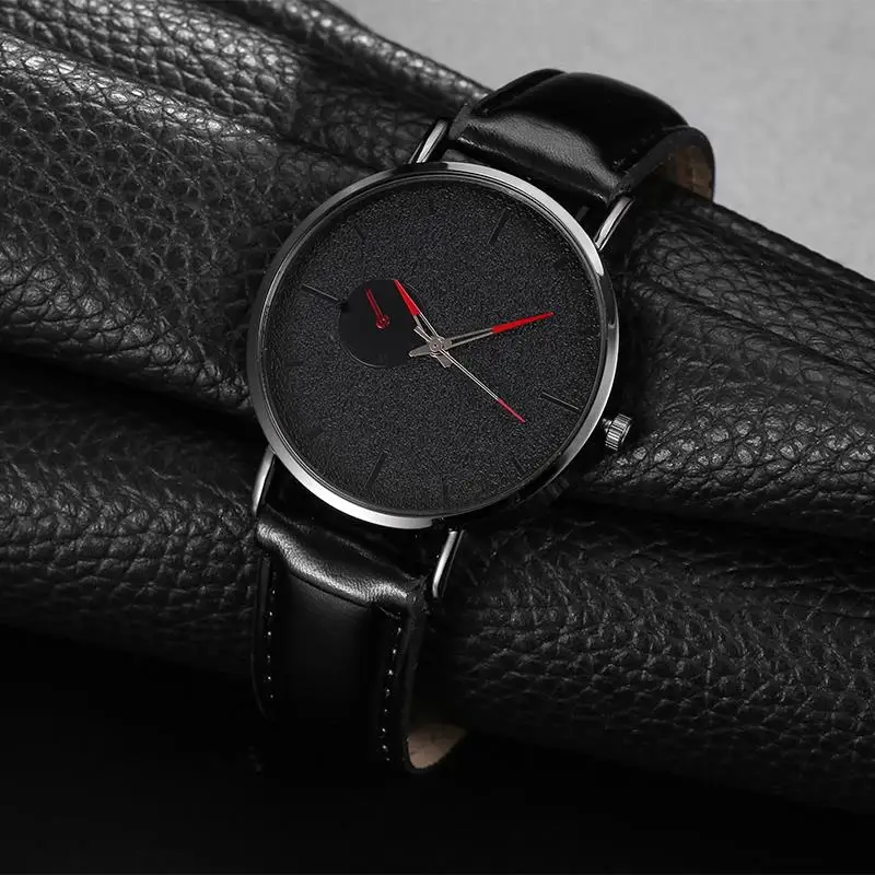 Fashion Men'S Leather Band Watch Stainless Steel Case Simple Wristwatch Male Men Casual Business Watches Relogio Masculino | Наручные